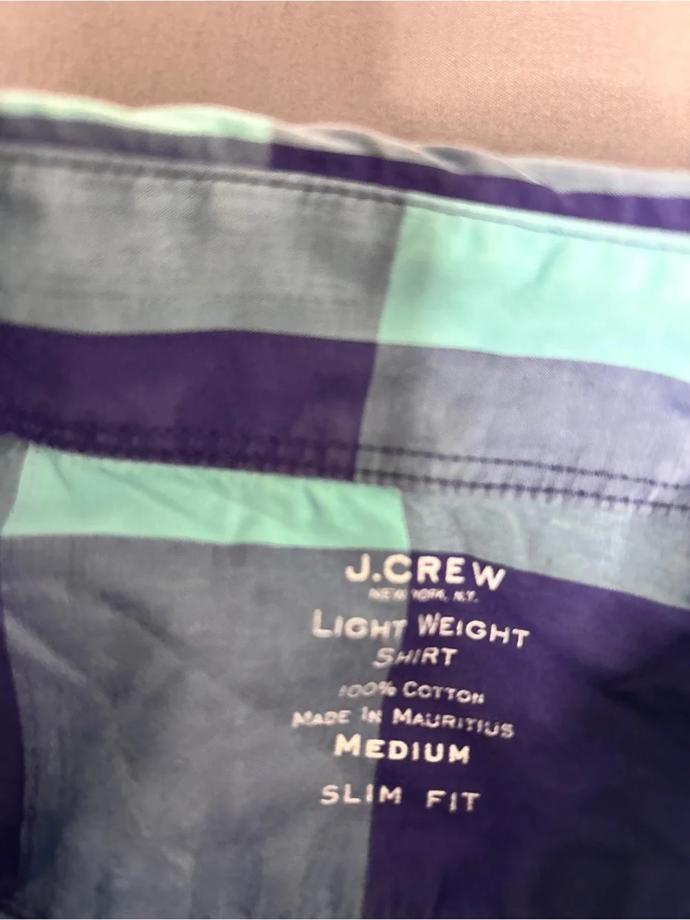 J.Crew Lightweight Button Shirt Men's M Slim Blue Aqua Buffalo Plaid Cotton